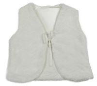 Bílá chlupatá podšitá vesta
