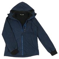 Tmavomodrá melírovaná softshellová bunda s odepínací kapucí H&M
