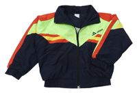 Černo-neonově zelená šusťáková podzimní bunda s logem Adidas