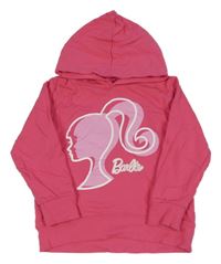 Růžová mikina s Barbie a kapucí