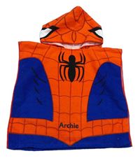 Červeno-safírová pončo osuška s pavoukem a kapucí - Spider-man MARVEL