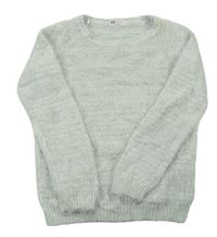Mátový třpytivý chlupatý svetr H&M