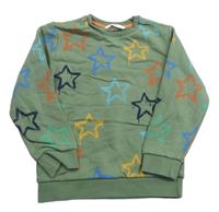 Khaki mikina s barevnými hvězdičkami M&S