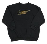Černá oversize mikina s logem Nike