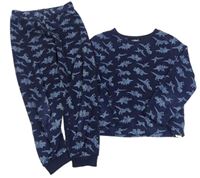 Tmavomodré plyšové pyžamo s dinosaury PRIMARK