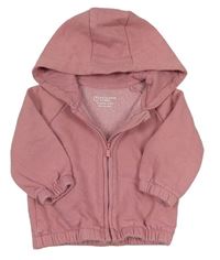 Starorůžová propínací mikina s kapucí PRIMARK