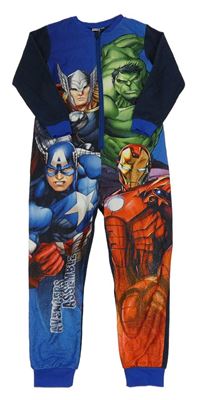 Safírovo-barevno-tmavomodrý fleecový overal s Avengers MARVEL