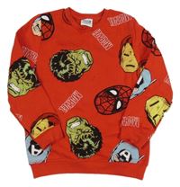 Červená mikina s Avengers a logy PRIMARK