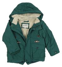 Tmavozelená šusťáková zimní parka s kapucí M&S