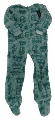 Nové - šalvějová chlupatá kombinéza s auty a hasiči St. Bernard