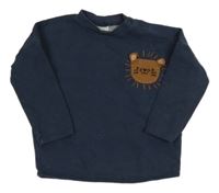 Tmavomodré triko se lvíčkem/kapsou Next