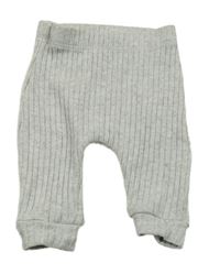 Šedé melírované žebrované úpletové turecké tepláky George