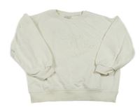 Smetanová oversize mikina s nápisy PIAZZAITALIA