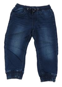 Tmavomodré cuff teplákové rifle lupilu