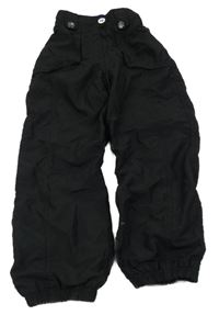 Černé cuff šusťákové podšité kalhoty 