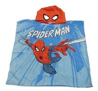 Modro-červená froté osuška se Spider-manem a kapucí MARVEL