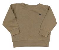 Hnědošedá mikina s dinosaurem Next