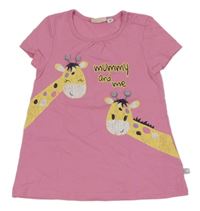 Růžová tunika se žirafami Liegelind