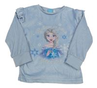 Světlemodrá plyšová mikina s Elsou a volánky Disney