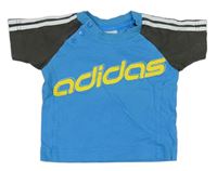 Modro-šedé tričko s logem zn. Adidas