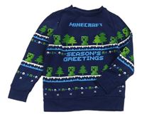 Tmavomodrá mikina s Minecraft