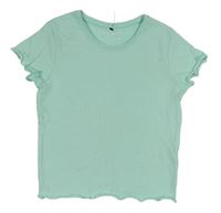 Mátové žebrované crop tričko Primark