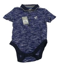 Tmavomodré melírované polo body s výšivkou Primark