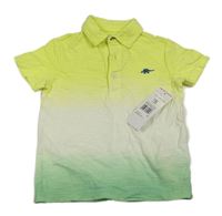 Žluto-bílo-zelenkavé ombré polo tričko F&F