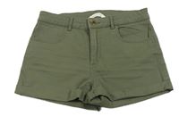 Khaki riflové kraťasy zn. H&M