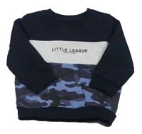 Tmavomodro-bílo-army mikina s nápisem Matalan