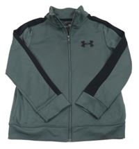 Tmavošedá sportovní propínací funkční mikina s logem Under Armour