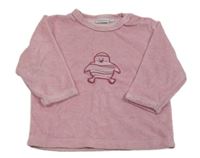 Růžová sametová mikina s kuřetem