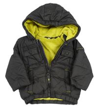 Antracitová šusťáková zateplená bunda s kapucí Baker