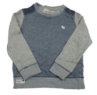 Tmavomodro-šedá melírovaná mikina s výšivkou C&A