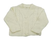 Krémový propínací svetr