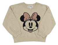 Béžový melírovaný svetr s Minnie GAP
