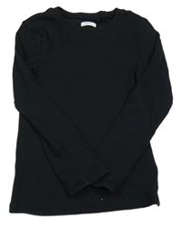 Černé žebrované triko Next