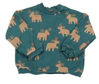 Tmavozelená oversize mikina se soby George