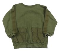 Khaki mikina s kapsami Tu