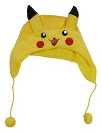 Žlutá chlupatá čepice - Pikachu