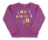 Fialová mikina s nápisem Tu