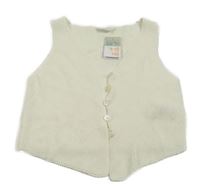 Nové - Smetanová svetrová propínací crop vesta Primark