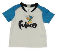 Bílo-modré sportovní tričko s potiskem