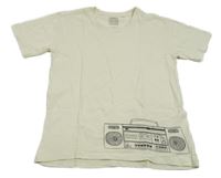 Béžové tričko s rádiem TCM