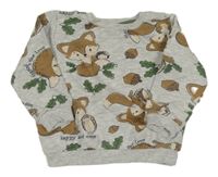 Šedá melírovaná mikina s liškami a ježky So Cute