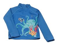 Modré UV triko s chobotnicí Famy