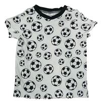 Bílé tričko s fotbalovými míči C&A