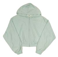 Mintová lehká propínací froté crop mikina s kapucí H&M