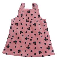 Růžové puntíkaté fleecové laclové šaty s Minnie zn. Disney