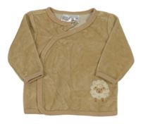 Béžové sametové propínací triko s ovcí zn. Ergee